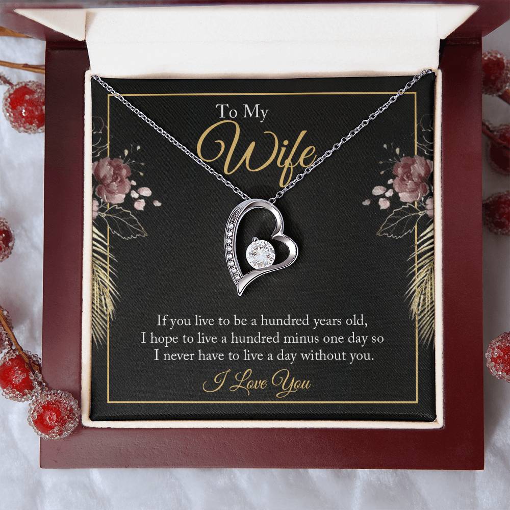 To My Wife - Valentine's Day Necklace with Heartfelt Message Card