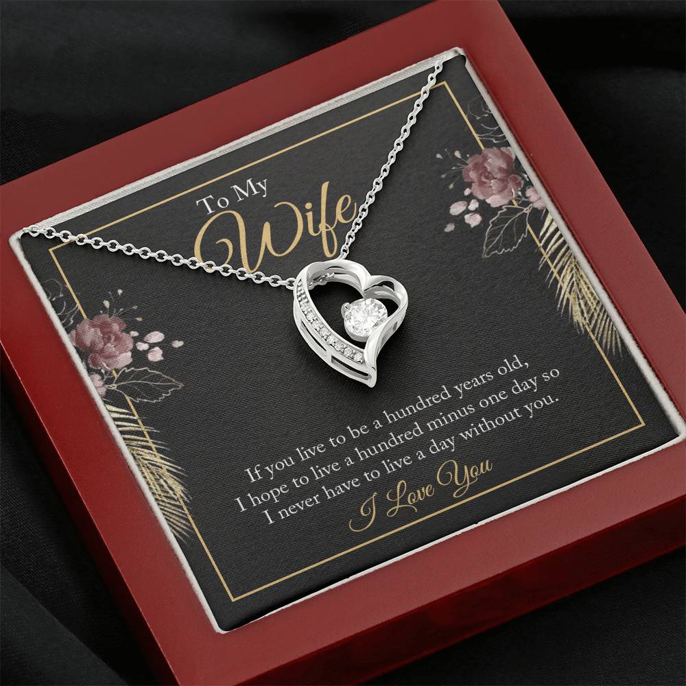 To My Wife - Valentine's Day Necklace with Heartfelt Message Card