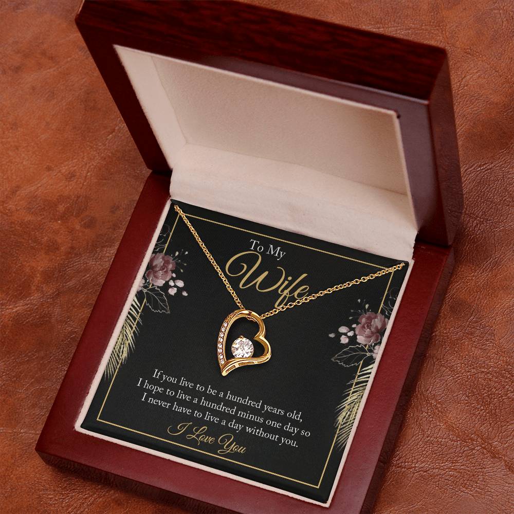 To My Wife - Valentine's Day Necklace with Heartfelt Message Card