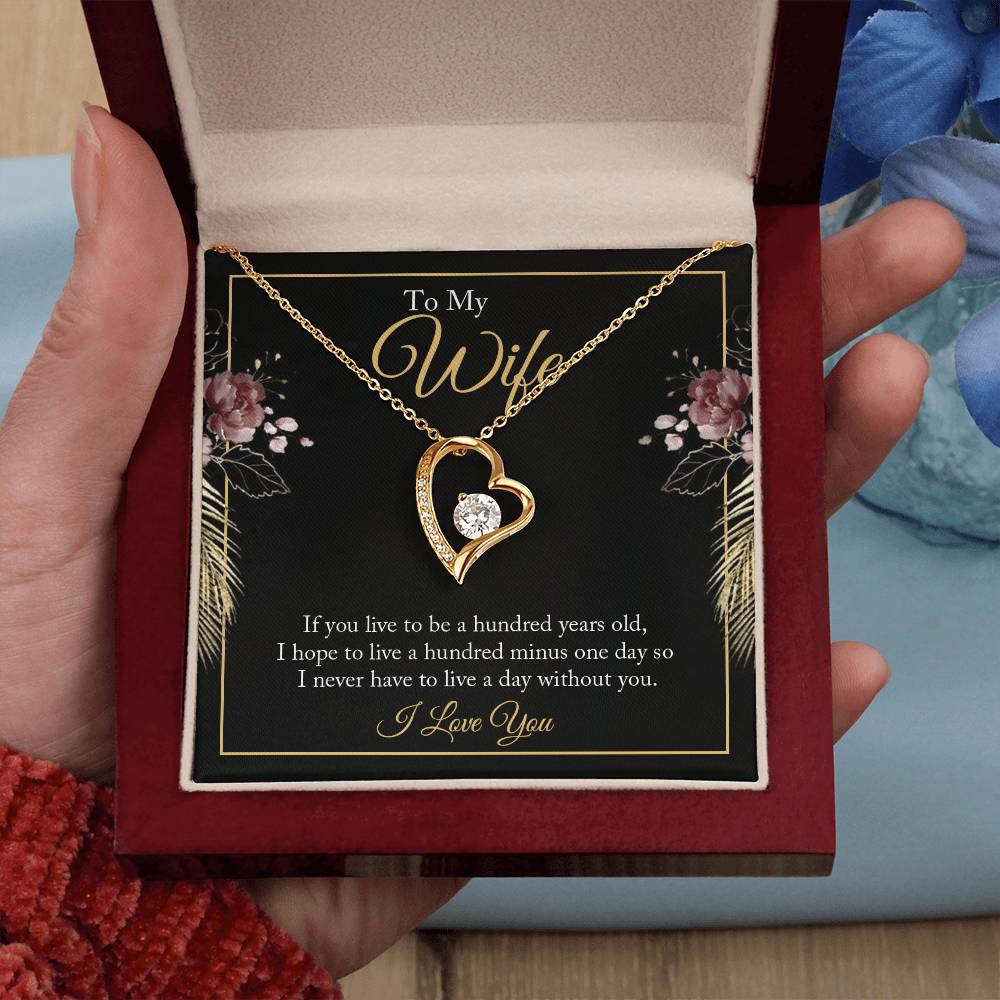 To My Wife - Valentine's Day Necklace with Heartfelt Message Card