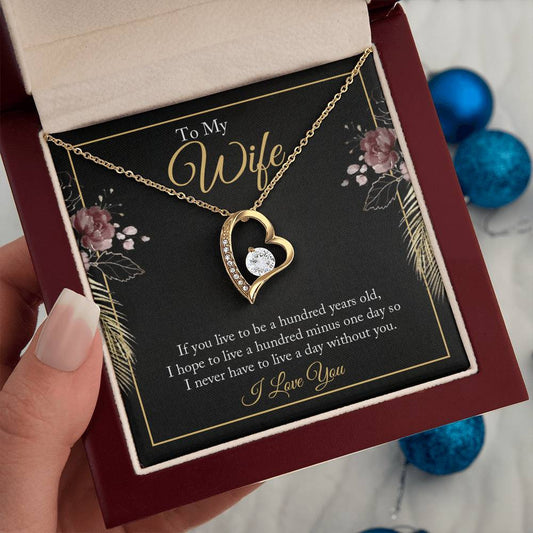 To My Wife - Valentine's Day Necklace with Heartfelt Message Card