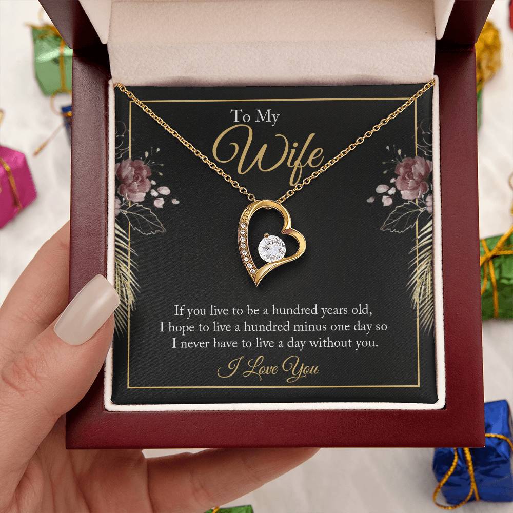 To My Wife - Valentine's Day Necklace with Heartfelt Message Card