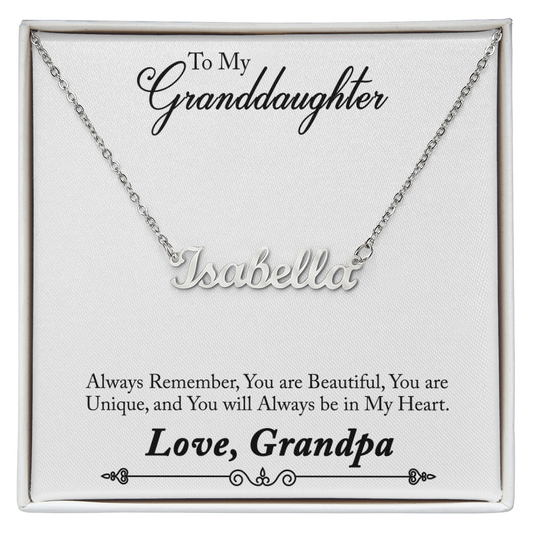 To My Granddaughter - Custom Name Necklace