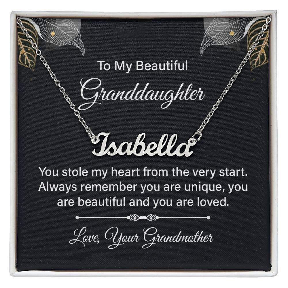 To my beautiful granddaughter - you stole my heart