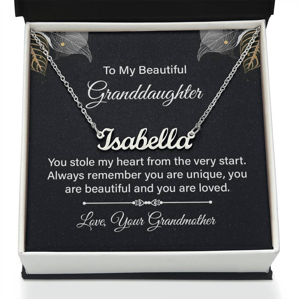 To my beautiful granddaughter - you stole my heart