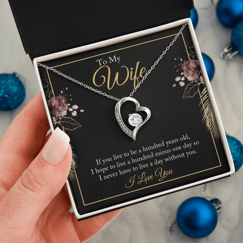 To My Wife - Valentine's Day Necklace with Heartfelt Message Card