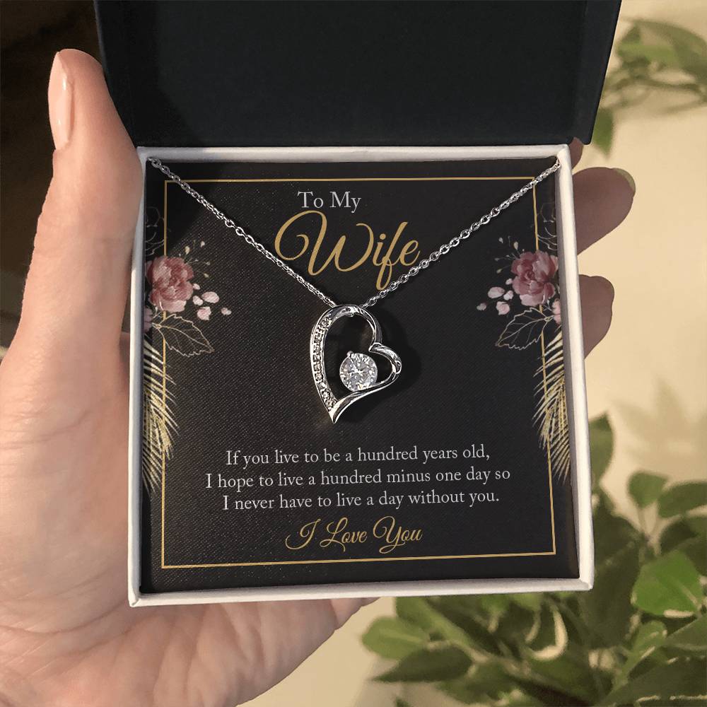 To My Wife - Valentine's Day Necklace with Heartfelt Message Card