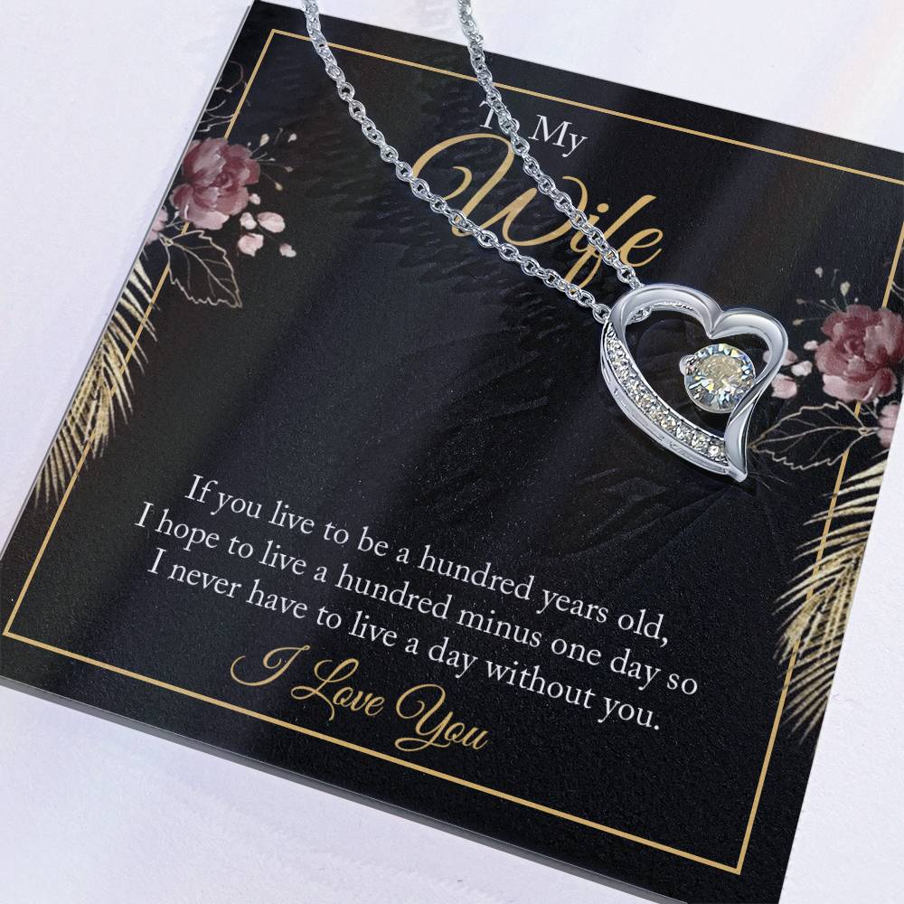 To My Wife - Valentine's Day Necklace with Heartfelt Message Card