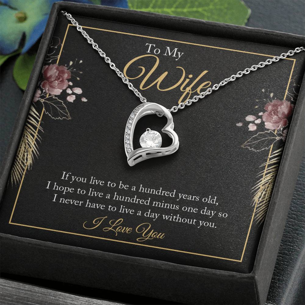 To My Wife - Valentine's Day Necklace with Heartfelt Message Card