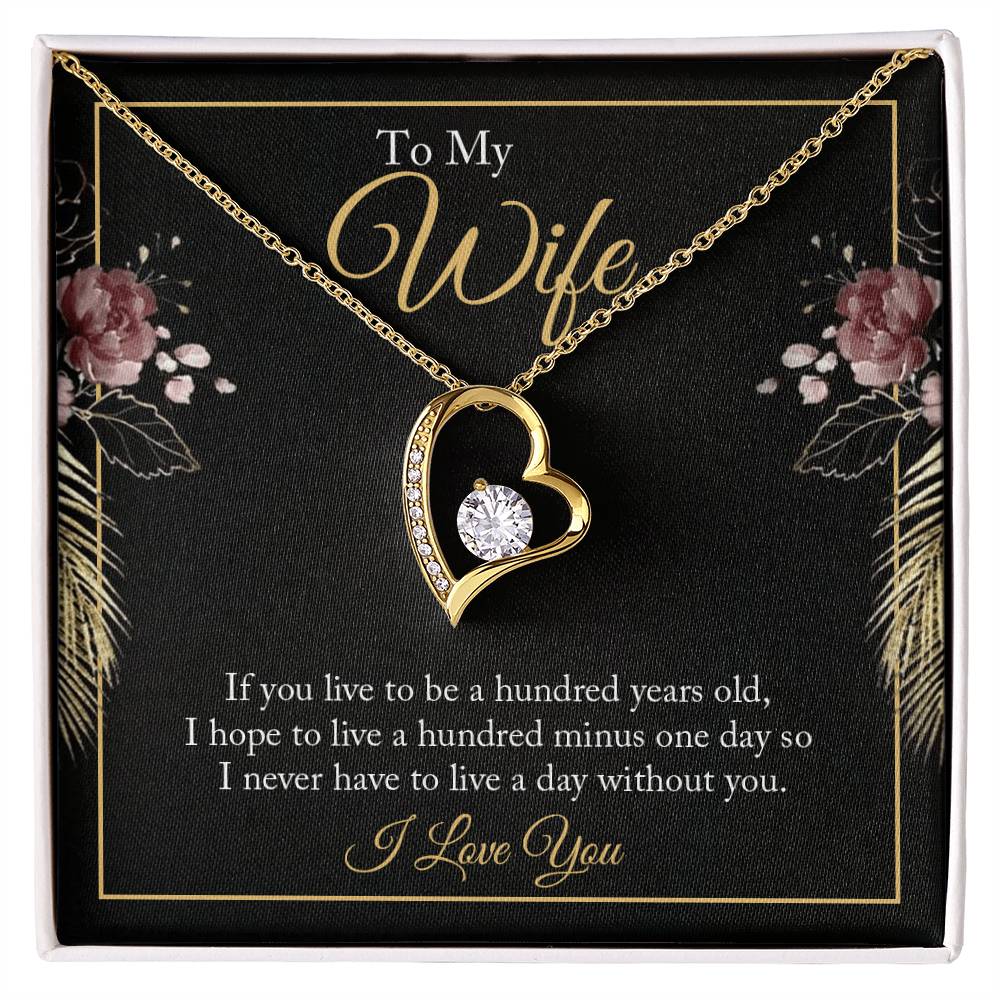 To My Wife - Valentine's Day Necklace with Heartfelt Message Card