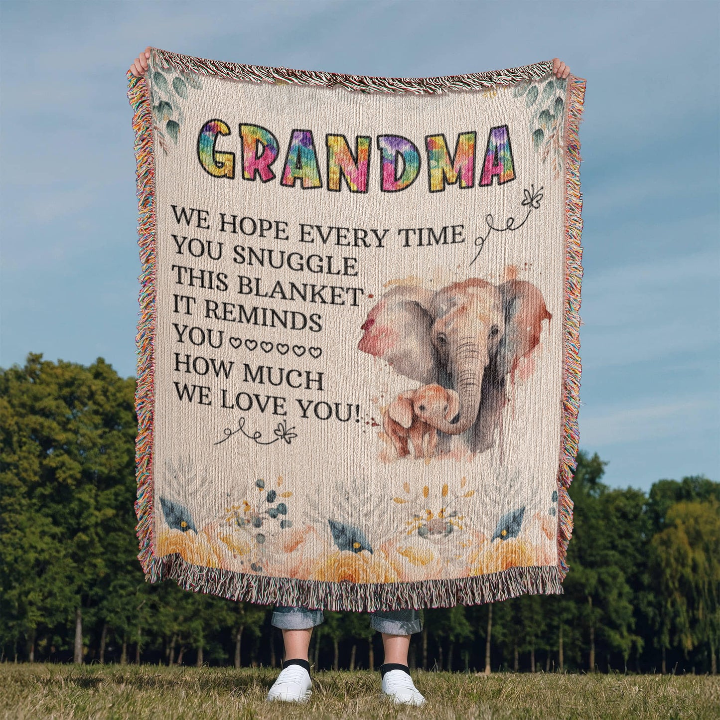 To My Grandma - Vertical Heirloom Woven Blanket