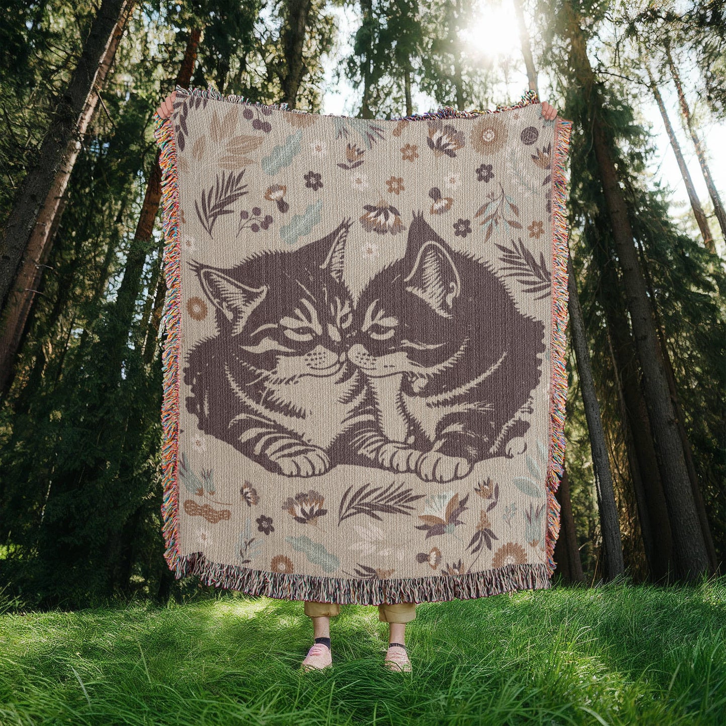 Valentine's Day Gift - Heirloom Woven Blanket with Romantic Artwork