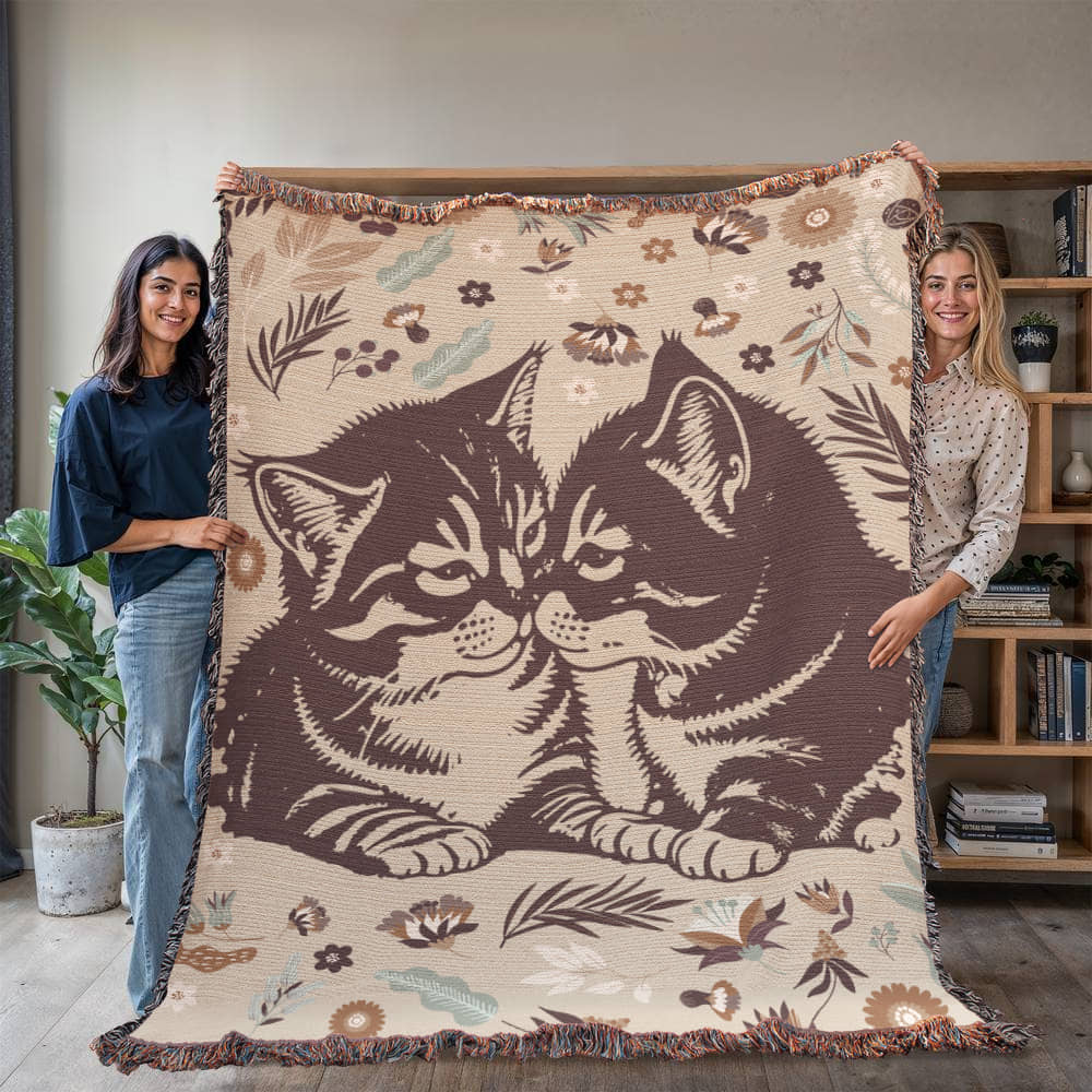 Valentine's Day Gift - Heirloom Woven Blanket with Romantic Artwork